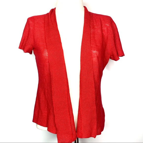 red short cardigan